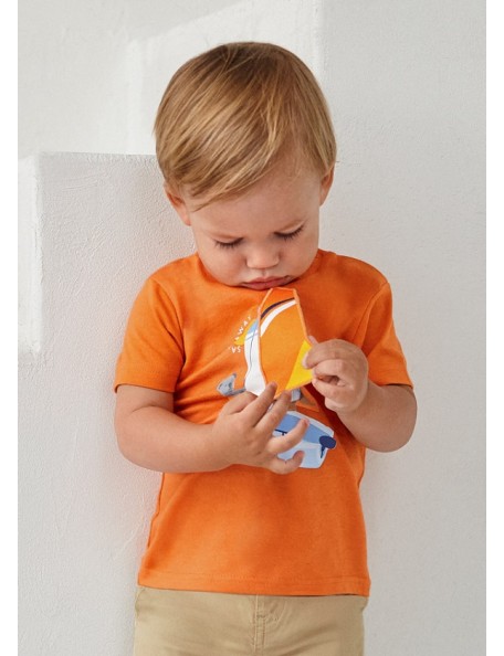 1031 Camiseta para bebé niña Naranja Mayoral 